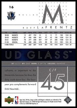 2002-03 UD Glass